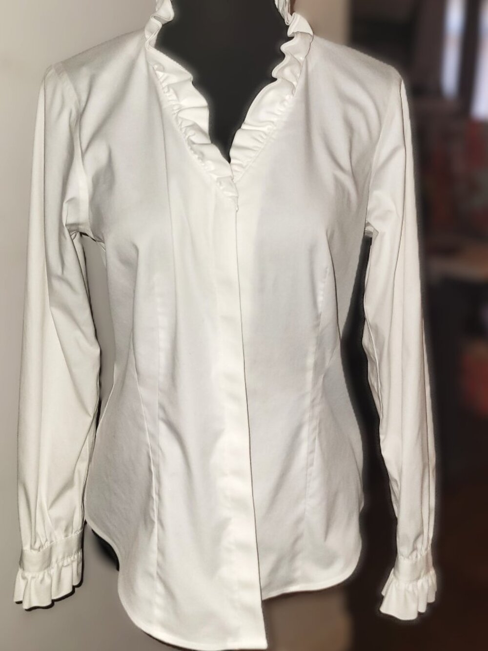 Brooks Brothers Crisp White Ruffle Blouse - 10P